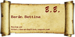 Berán Bettina névjegykártya